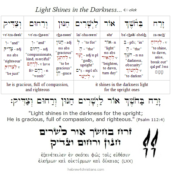 Psalm 112:4 Hebrew Analysis