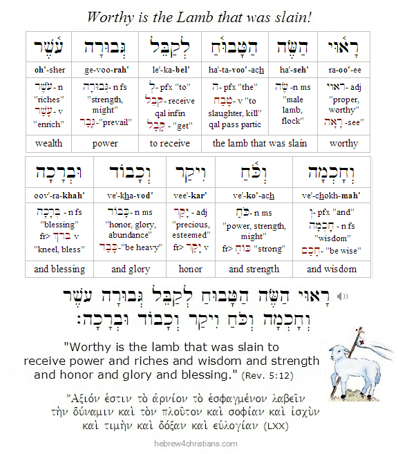 Revelation 5:12 Hebrew Lesson