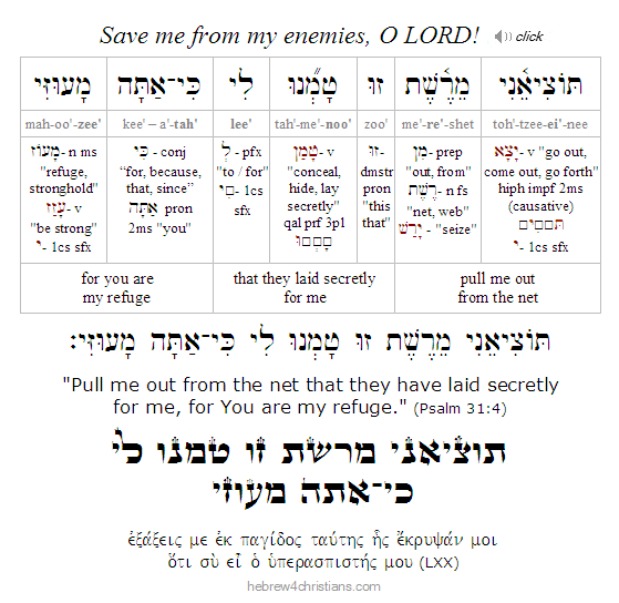 Psalm 31:4 Hebrew lesson