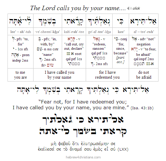 Isaiah 43:1 Hebrew lesson