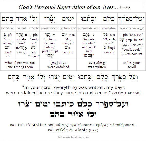 Psalm 139:16b Hebrew lesson