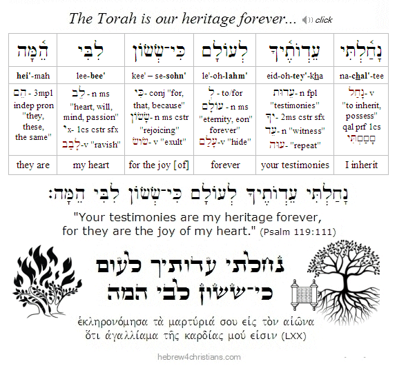 Psalm 119:111 Torah as our Heritage