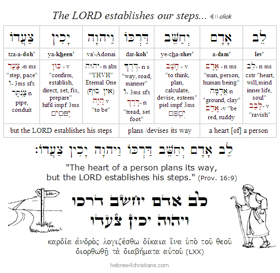 Proverbs 16:9 Hebrew analysis