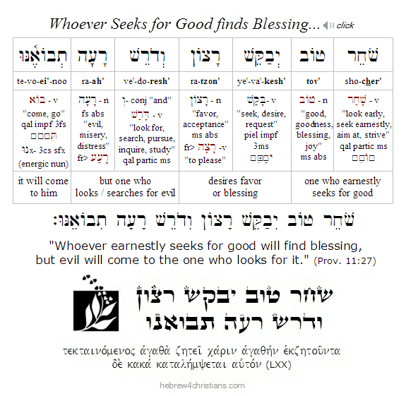 Proverbs 11:27 Hebrew Lesson